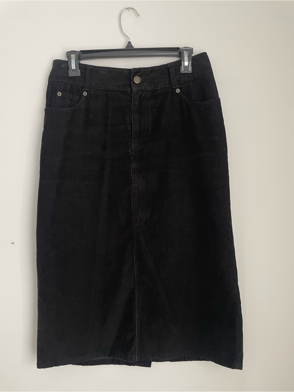 Eddie Bauer Black Corduroy Skirt
